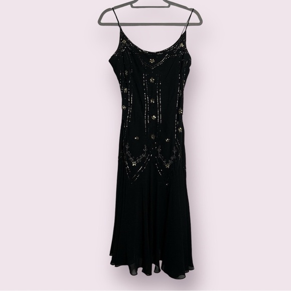 Y2K Black Ruched Beaded Strapless Dress